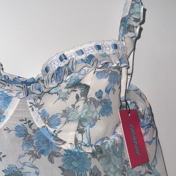 Edikted Floral Sweetheart Floral Corset Cami  Bra Top. NWT - Picture 9 of 15